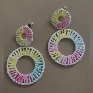 🌸 Colorful Pastel Hoop Earrings